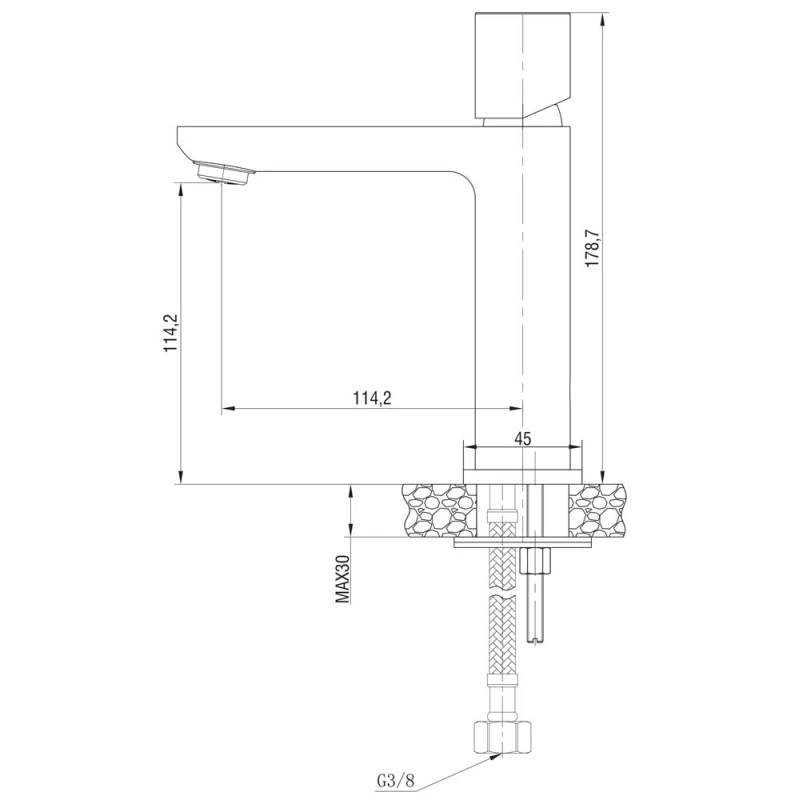 Miscelatore lavabo Feridras Lotus in ottone spazzolato