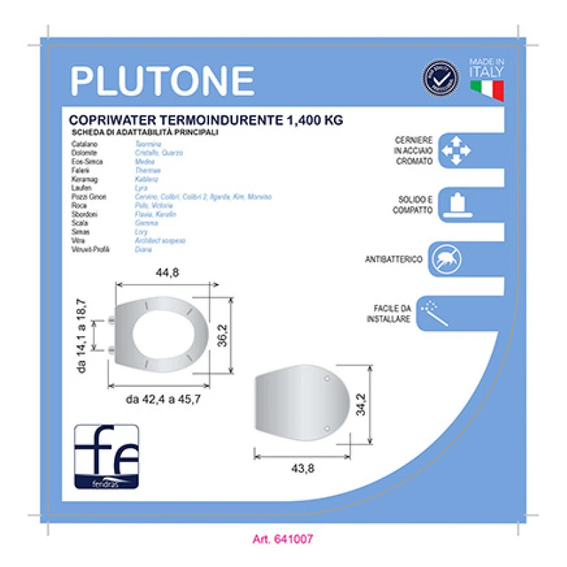 Copriwater Plutone Feridras con chiusura Soft Close