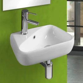 Lavabo sospeso Feridras 45 cm in ceramica bianco