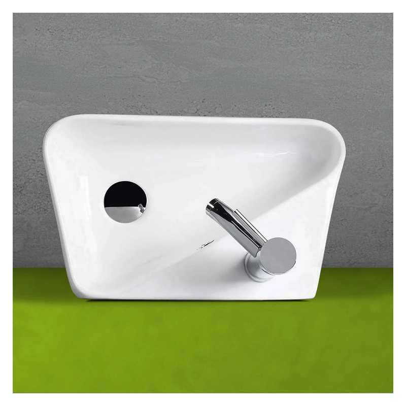 Lavabo sospeso Feridras 45 cm in ceramica bianco
