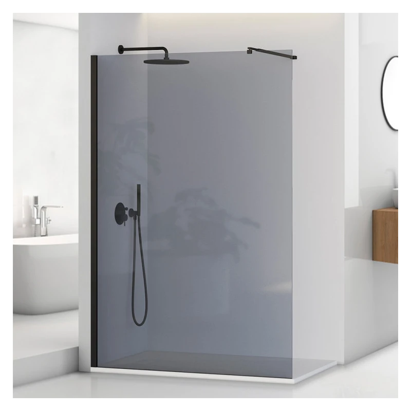 Parete doccia Walk In Feridras 100 cm nero opaco