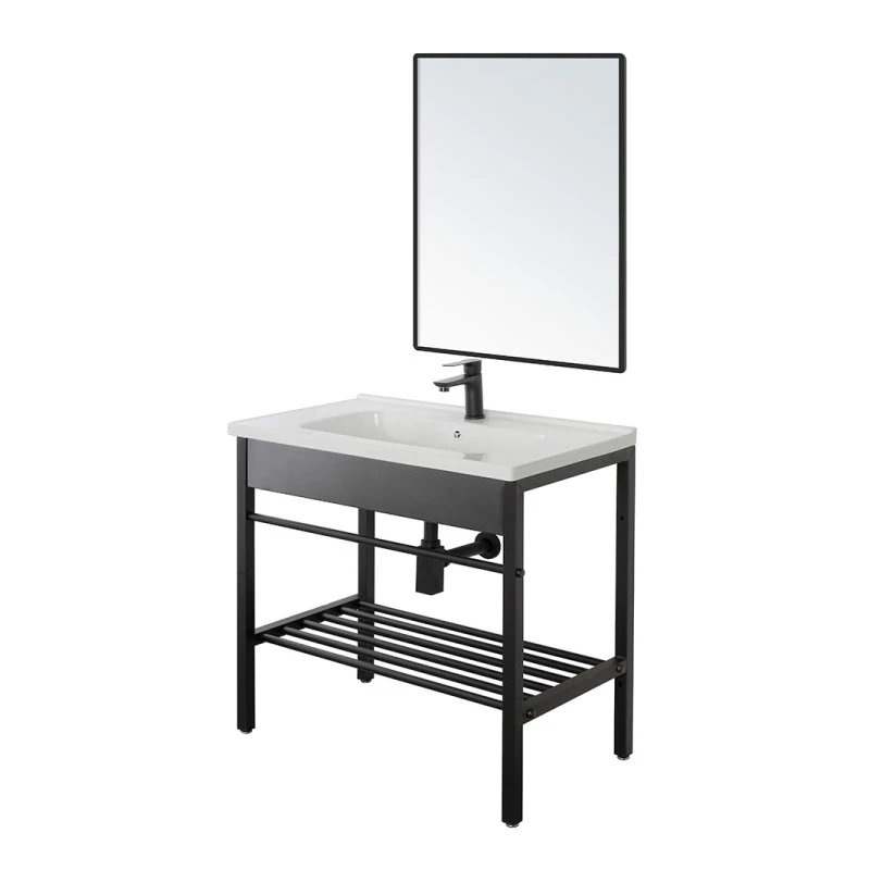 Feridras Borg: mobile bagno 60 cm in metallo nero