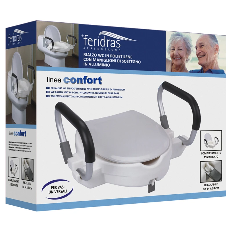 Rialzo WC Feridras Linea Comfort regolabile 34-38 cm