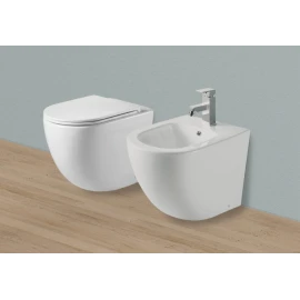 Vaso filomuro Feridras Spin in ceramica bianco lucido