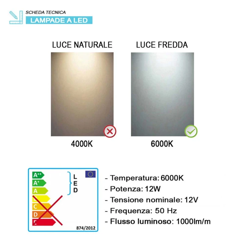 Specchio LED Feridras Luna ø80 cm retroilluminato