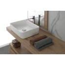 Lavabo da appoggio Feridras in ceramica bianco lucido