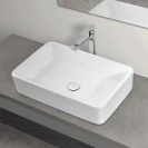 Lavabo da appoggio Feridras in ceramica bianco lucido