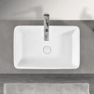 Lavabo da appoggio Feridras in ceramica bianco lucido