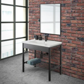 Mobile bagno Feridras Borg 80 cm in metallo nero