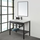 Mobile bagno Feridras Borg 80 cm in metallo nero