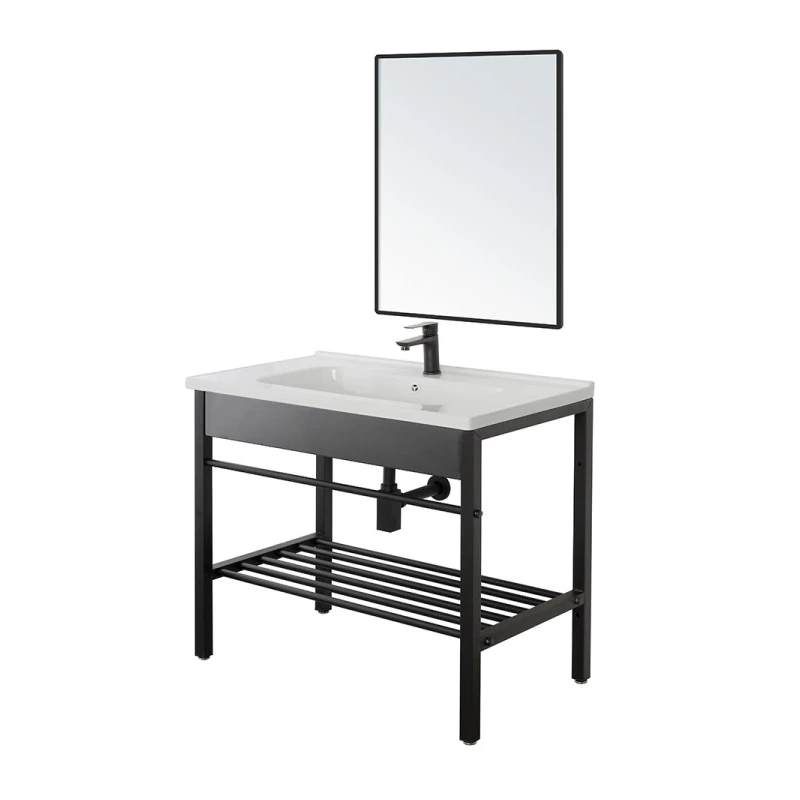 Mobile bagno Feridras Borg 80 cm in metallo nero