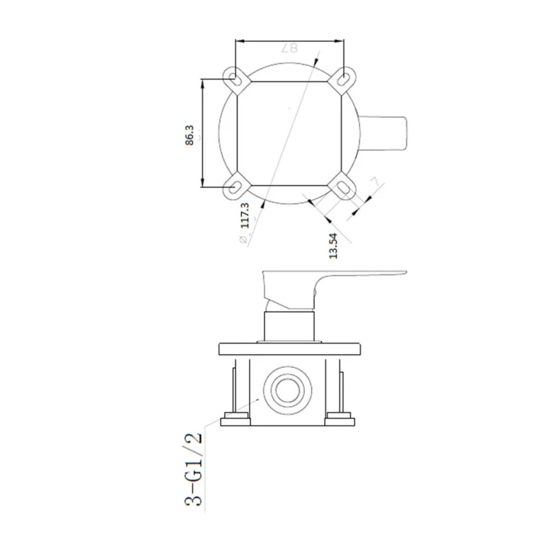 Miscelatore doccia incasso Feridras Flat cromato