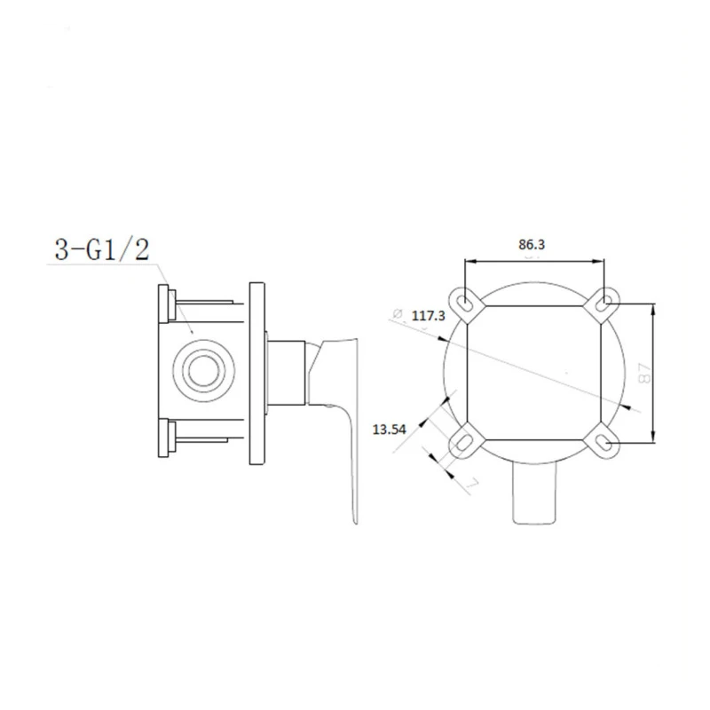 Miscelatore doccia incasso Feridras Flat cromato