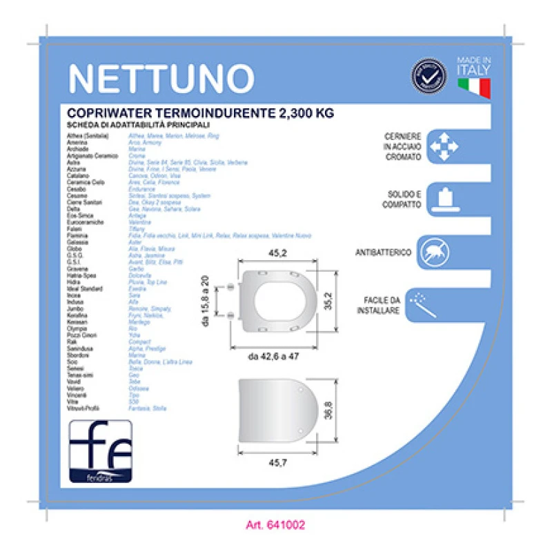 Copriwater Nettuno Feridras con chiusura Soft Close