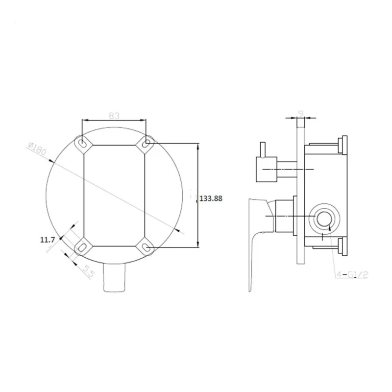 Miscelatore doccia incasso Feridras Flat cromato