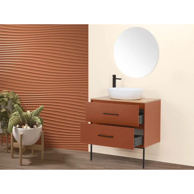 Mobile bagno Venus Feridras 80 cm sospeso terracotta