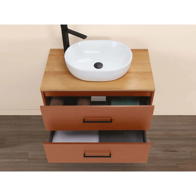 Mobile bagno Venus Feridras 80 cm sospeso terracotta