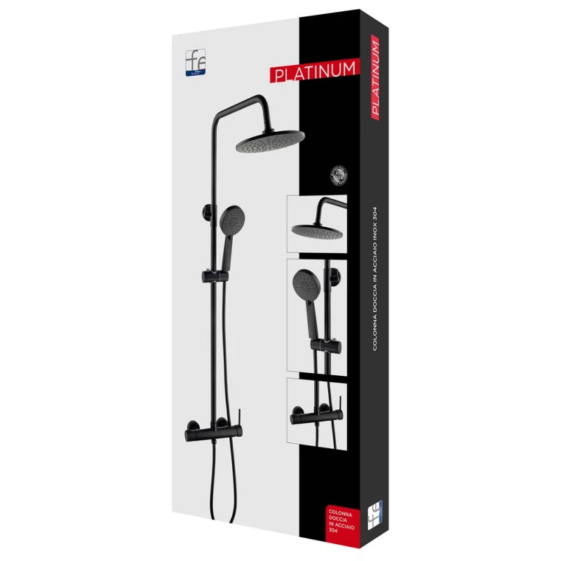Colonna doccia Feridras Platinum H85 nero opaco