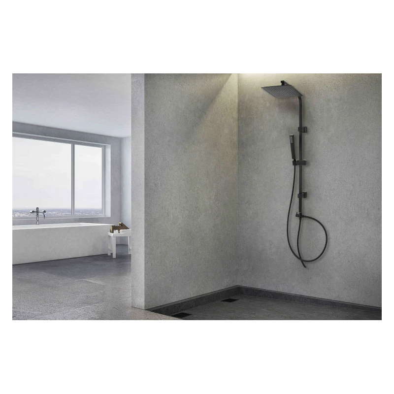 Colonna doccia Feridras Platinum nero opaco 100 cm