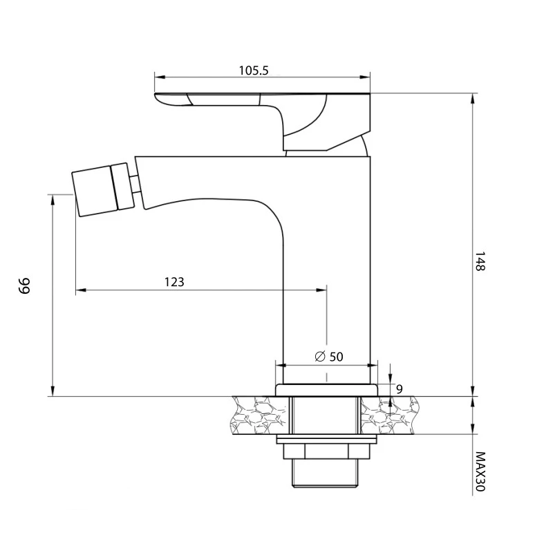 Miscelatore bidet Kreo Feridras cromato