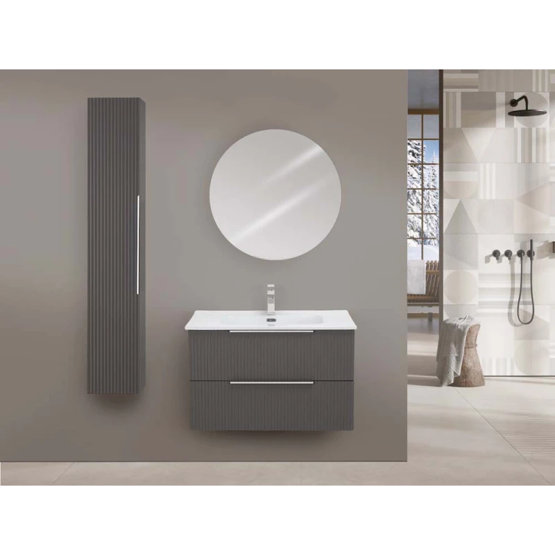 Feridras Burano 80 cm | Mobile bagno sospeso grigio
