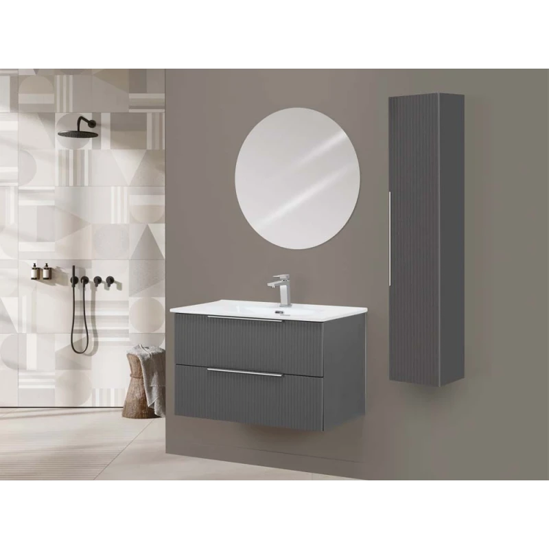 Feridras Burano 80 cm | Mobile bagno sospeso grigio