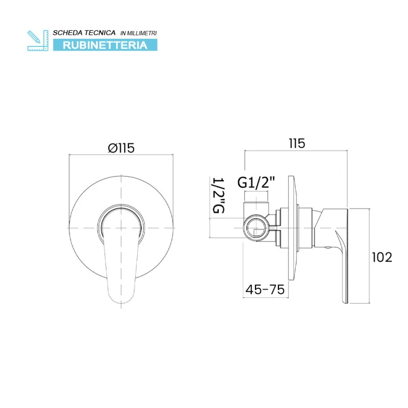 Miscelatore doccia incasso Feridras Iris cromato