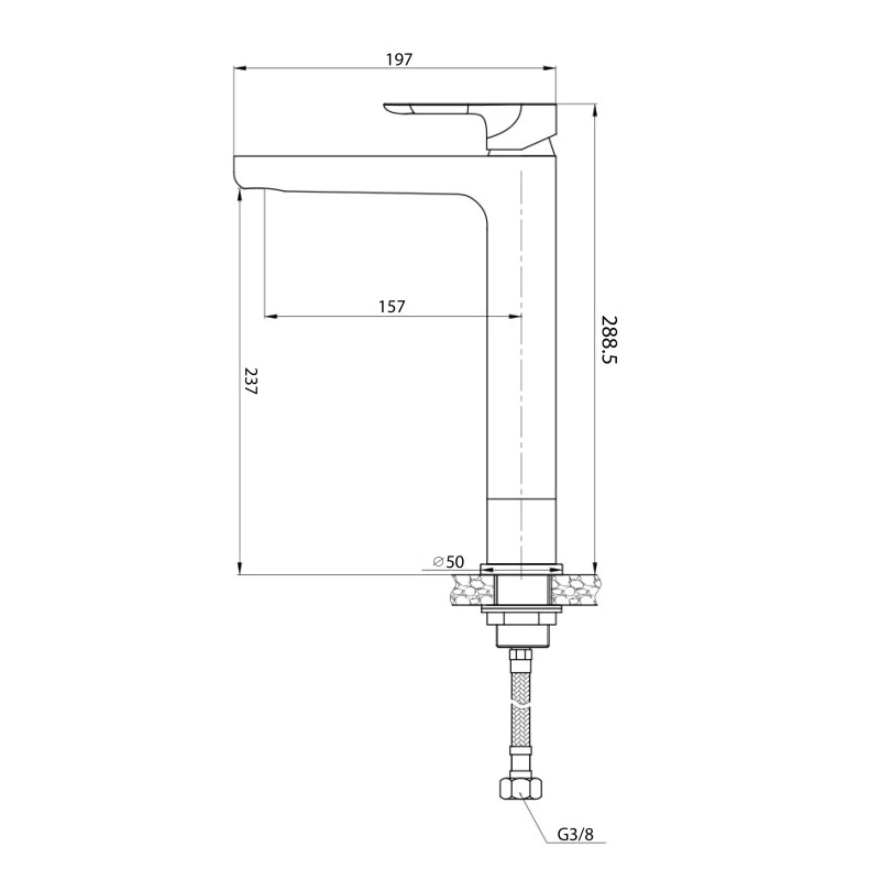 Miscelatore lavabo alto Kreo Feridras cromato