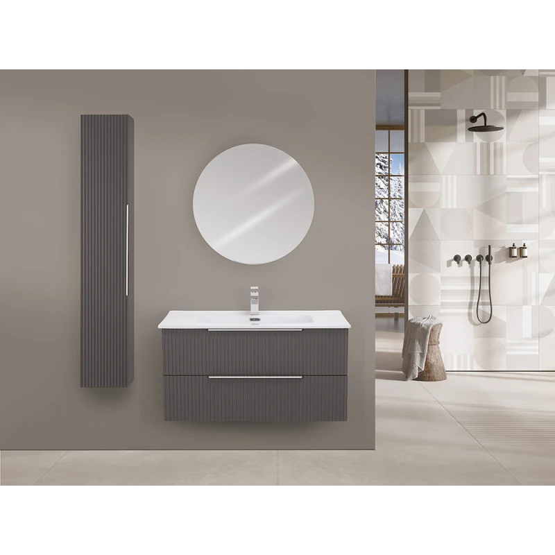 Mobile bagno sospeso Feridras Burano 100 cm grigio