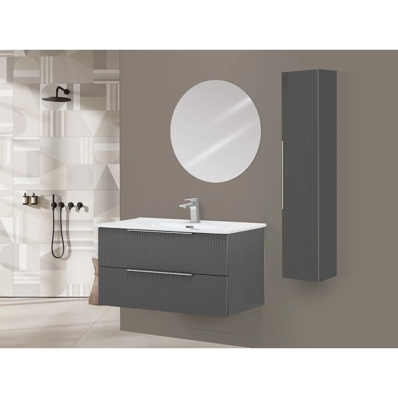 Mobile bagno sospeso Feridras Burano 100 cm grigio