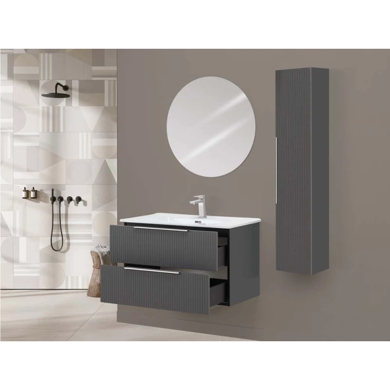 Mobile bagno sospeso Feridras Burano 100 cm grigio