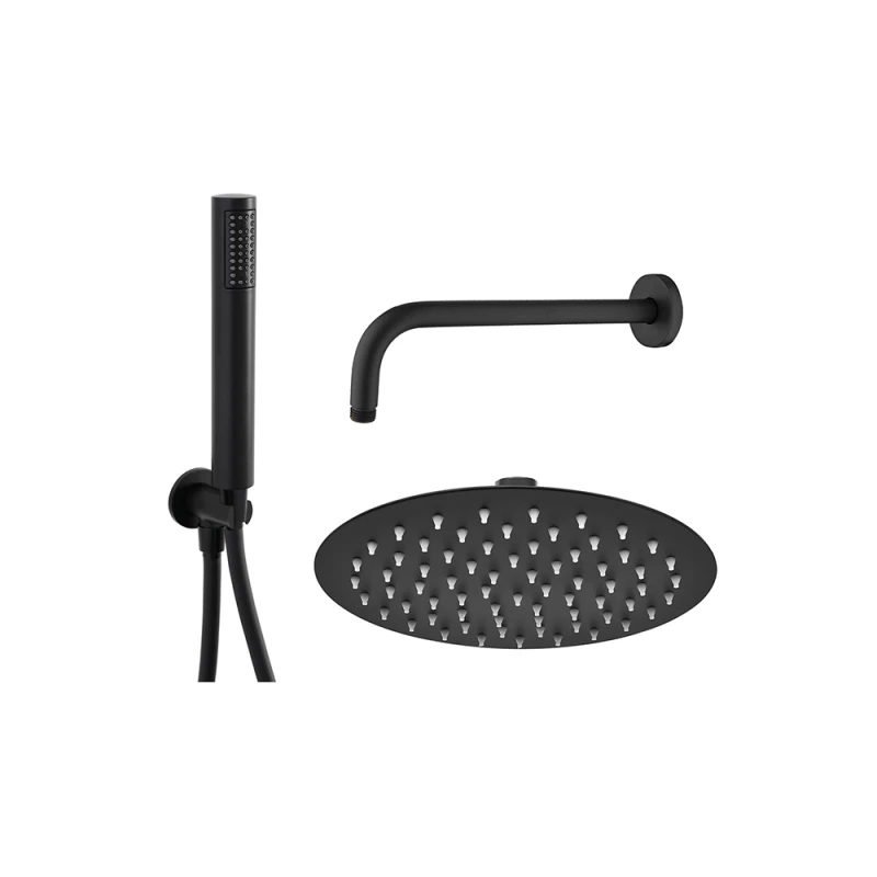 Set doccia Feridras Platinum nero opaco 25 cm