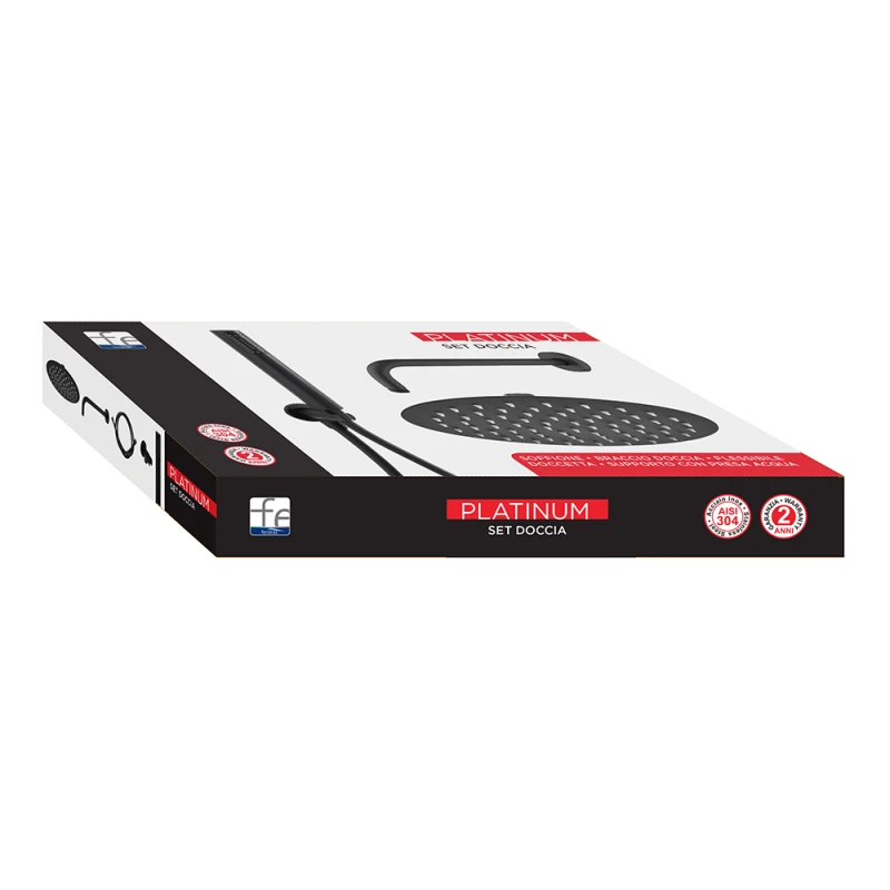 Set doccia Feridras Platinum nero opaco 25 cm