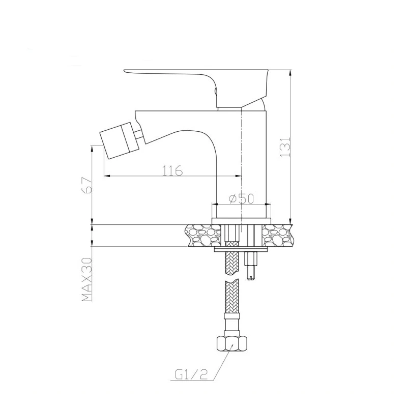 Miscelatore bidet Feridras Flat nero opaco