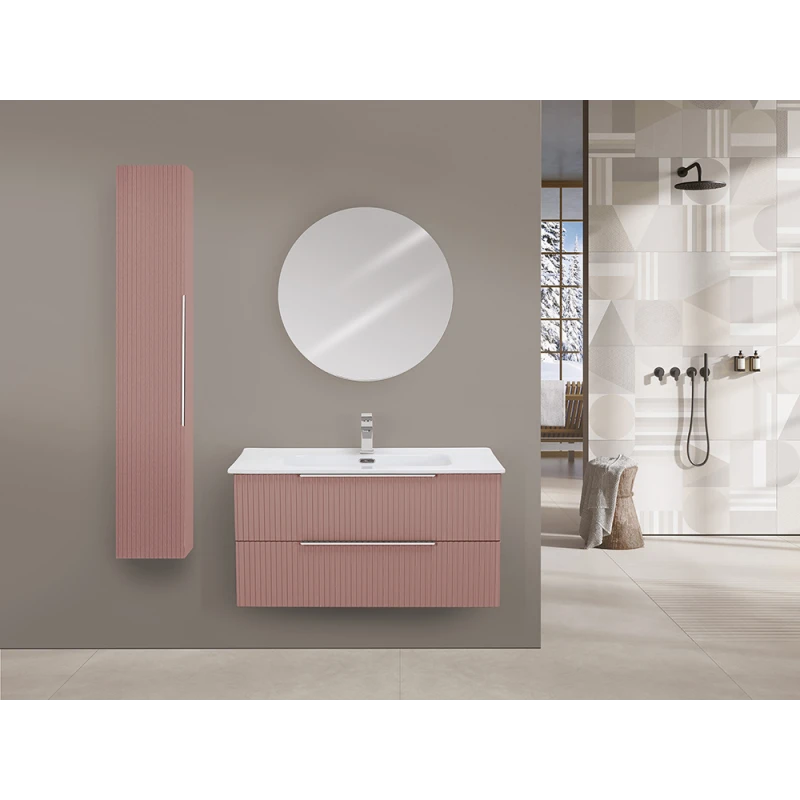 Mobile bagno Feridras Burano 100 cm rosa cannettato