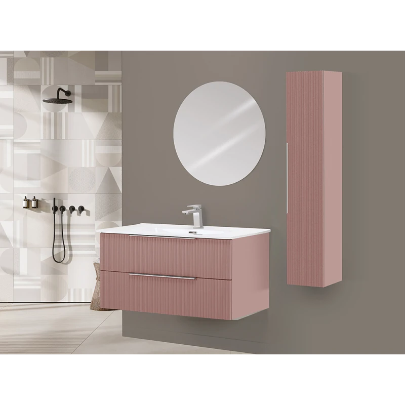 Mobile bagno Feridras Burano 100 cm rosa cannettato