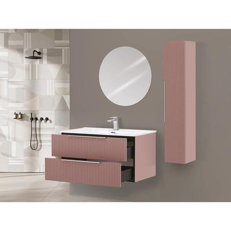 Mobile bagno Feridras Burano 100 cm rosa cannettato