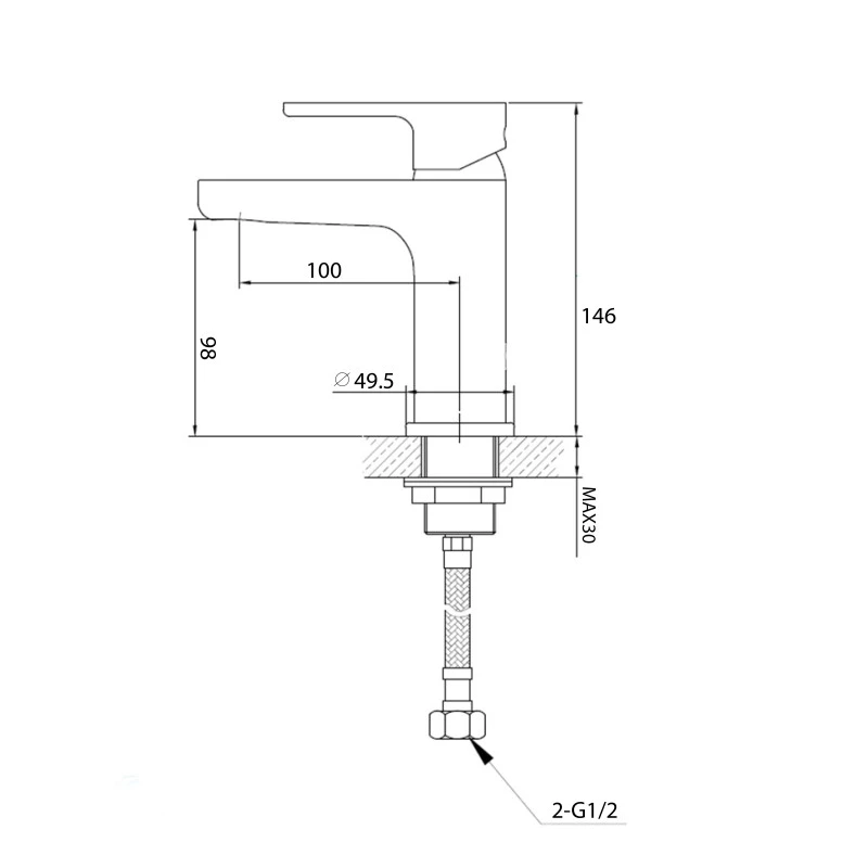 Miscelatore lavabo Kreo Feridras cromato