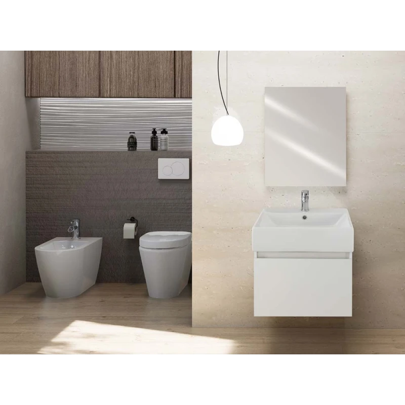 Mobile bagno Kira Feridras 50 cm bianco con consolle