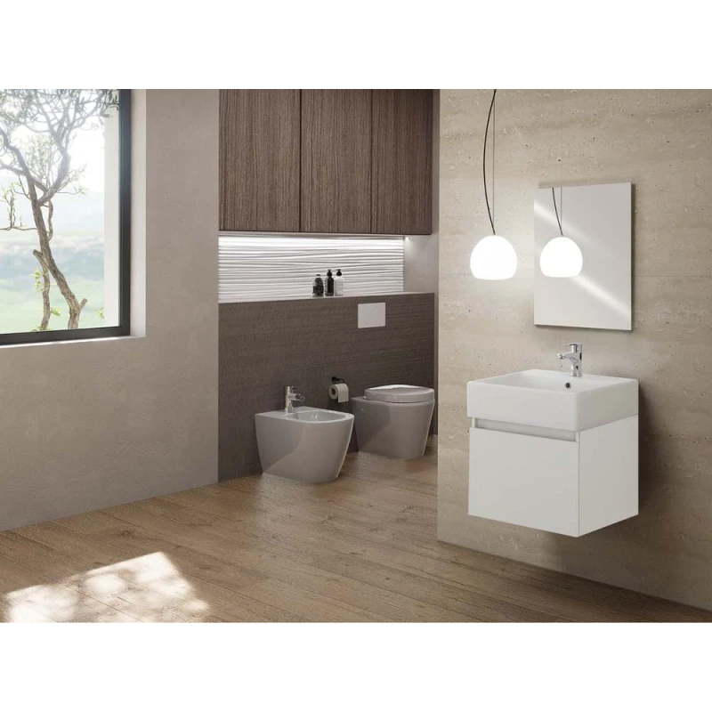 Mobile bagno Kira Feridras 50 cm bianco con consolle