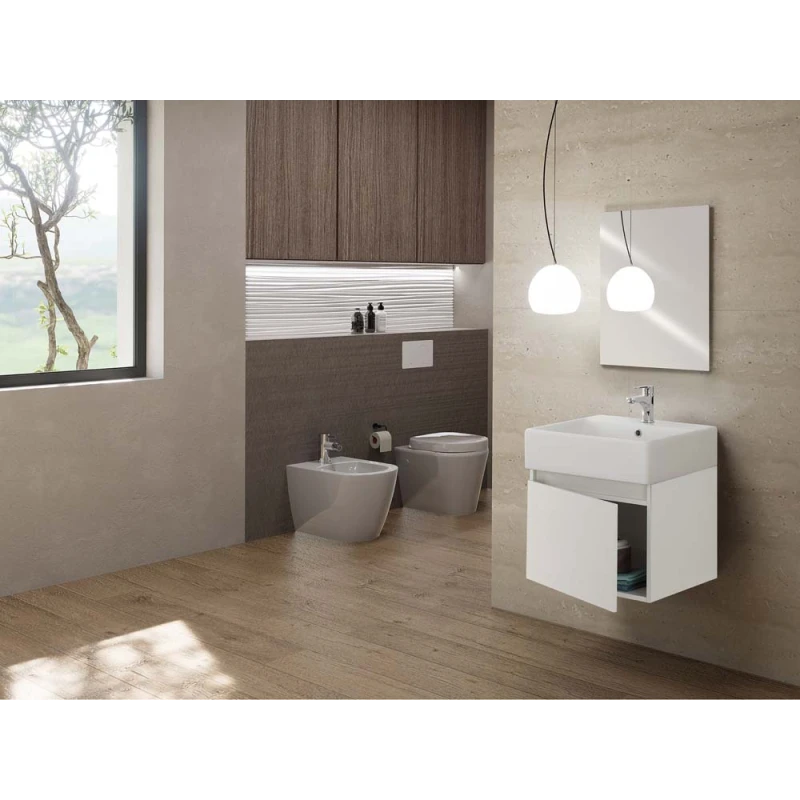 Mobile bagno Kira Feridras 50 cm bianco con consolle