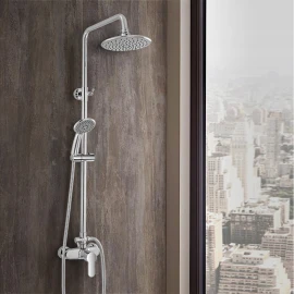 Colonna doccia Feridras Platinum cromata con soffione Ø21 cm