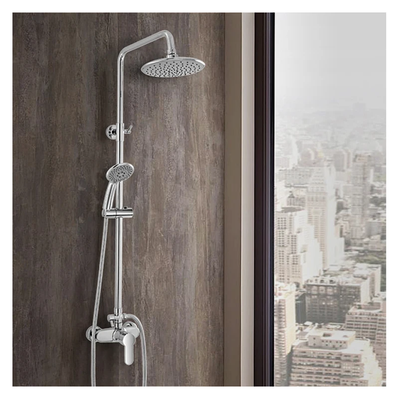 Colonna doccia Feridras Platinum cromata con soffione Ø21 cm