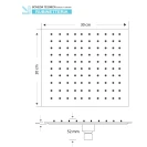 Soffione doccia Feridras Platinum nero opaco 30x20