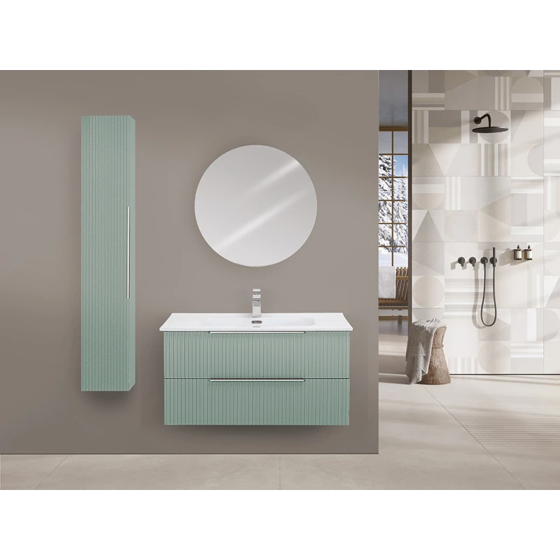 Mobile bagno Feridras Burano 100 cm verde cannettato