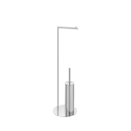 Piantana portarotolo e portascopino cromata - Style