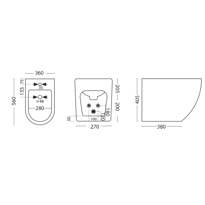 Bidet a terra Feridras Serie T bianco lucido