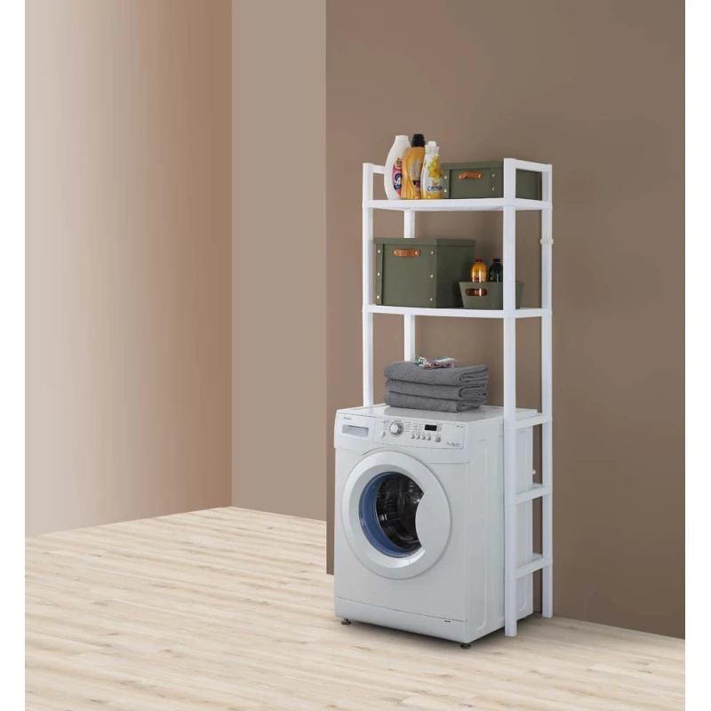 Scaffale sopralavatrice Woody Feridras in bianco effetto legno