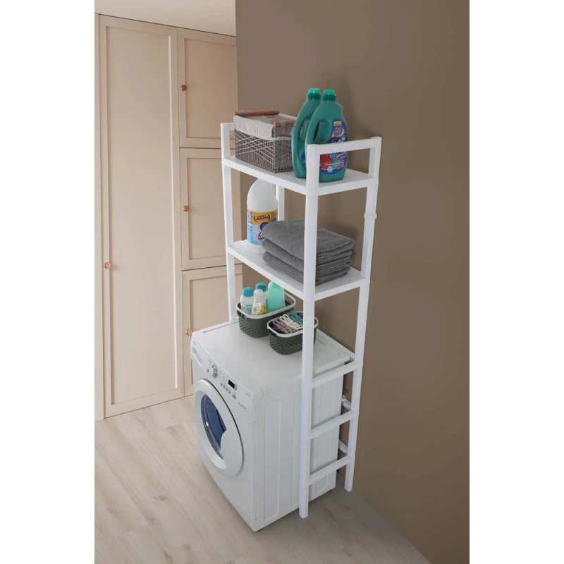 Scaffale sopralavatrice Woody Feridras in bianco effetto legno