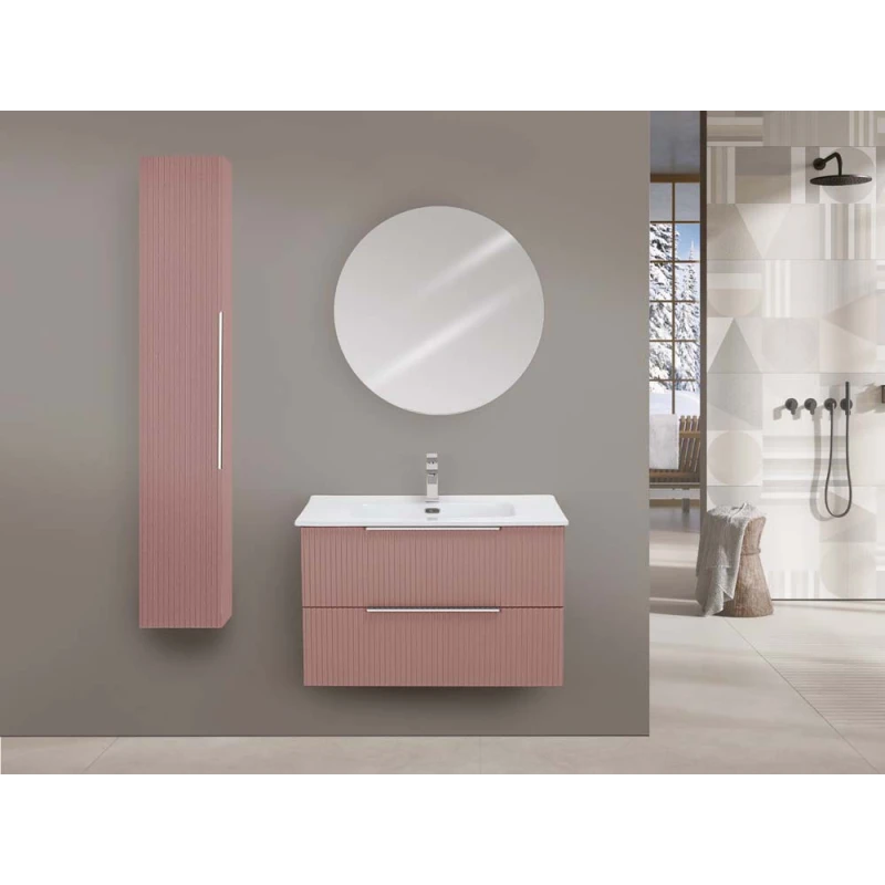 Mobile bagno Feridras Burano 80 cm rosa cannettato